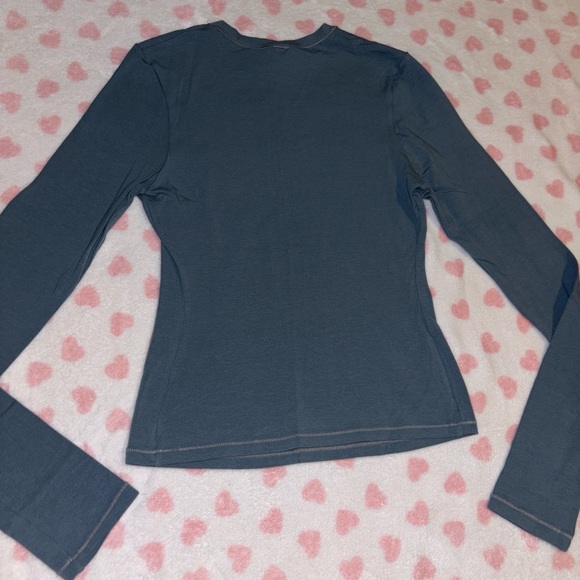 Skims cotton jersey long sleeve kyanite Size small New with tag - Picture 3 of 3
